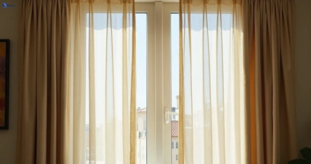 Dusty and dull curtains in southbank-vic before steam cleaning